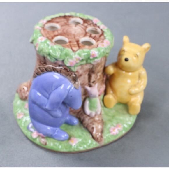Disney Winnie the Pooh Ceramic Flower Frog Holder Pooh Eeyore Piglet Figurine - Picture 5 of 10